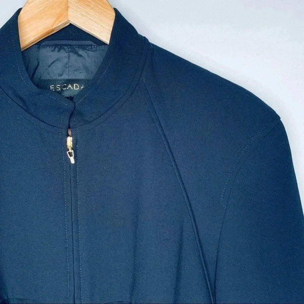 ESCADA Black New Wool Zip Up Blazer Jacket